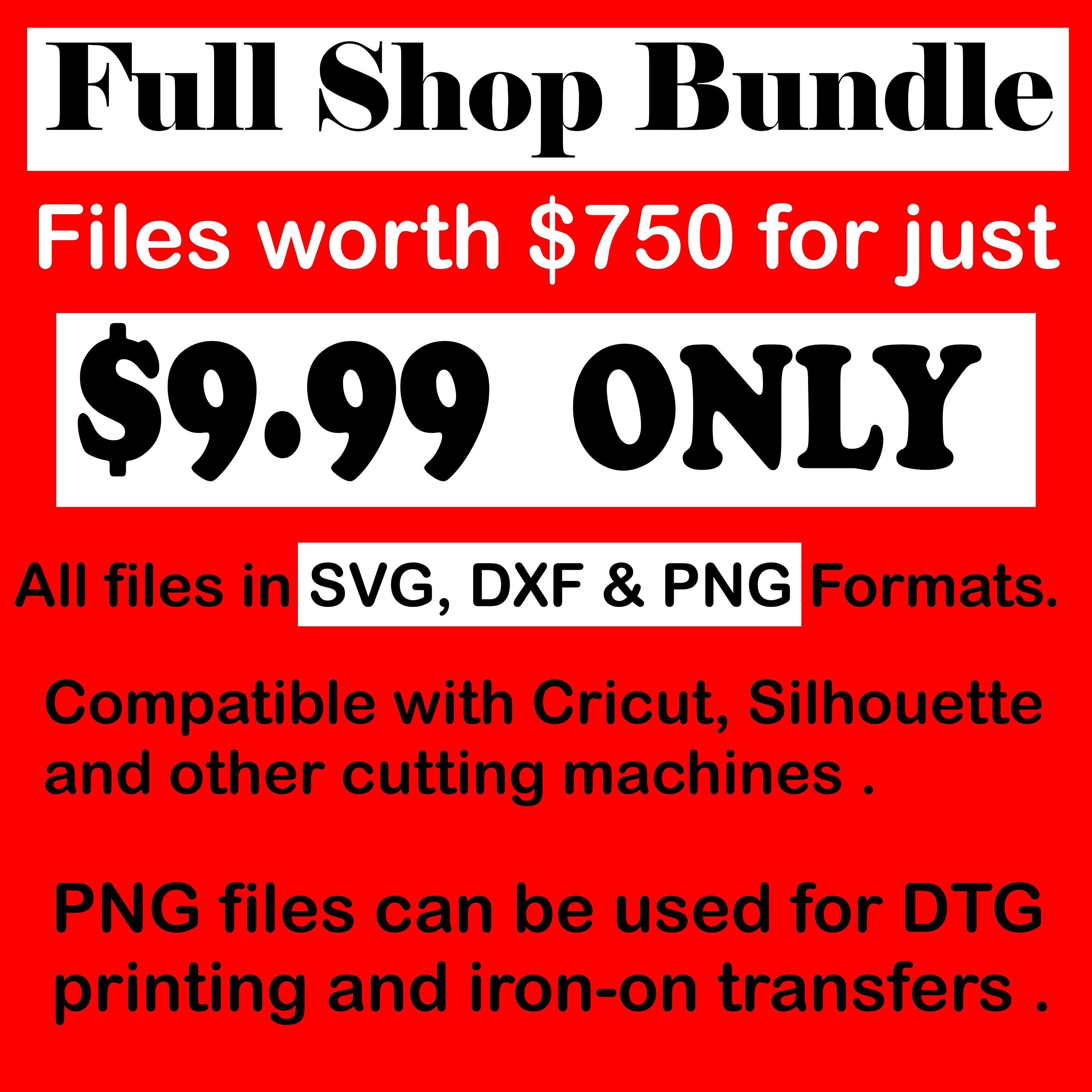 Svg Bundle Whole Shop Svg Dxf And Png Files Of All Designs Etsy
