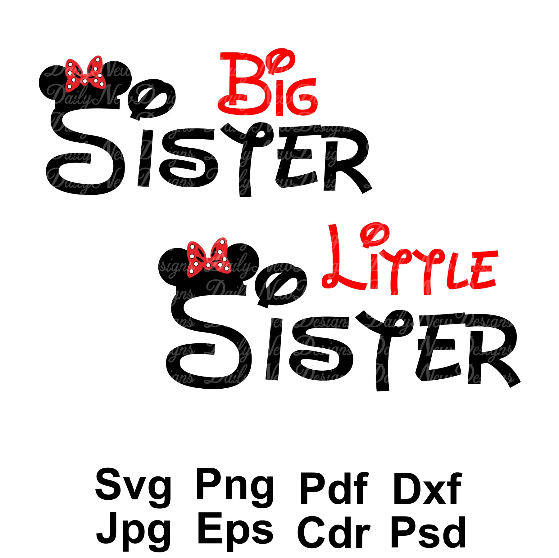 Download Disney Big Sister Svg Little Sister Svg Minnie Mouse Tshirt Etsy