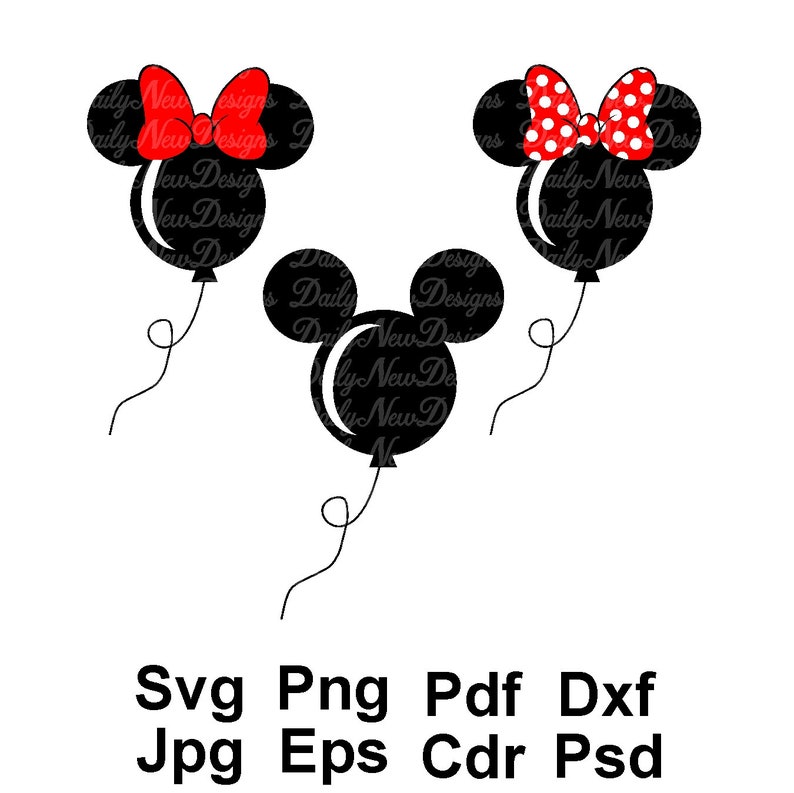 Download Mickey Mouse Minnie Balloons 3-for-1 SVG Disney Balloons ...