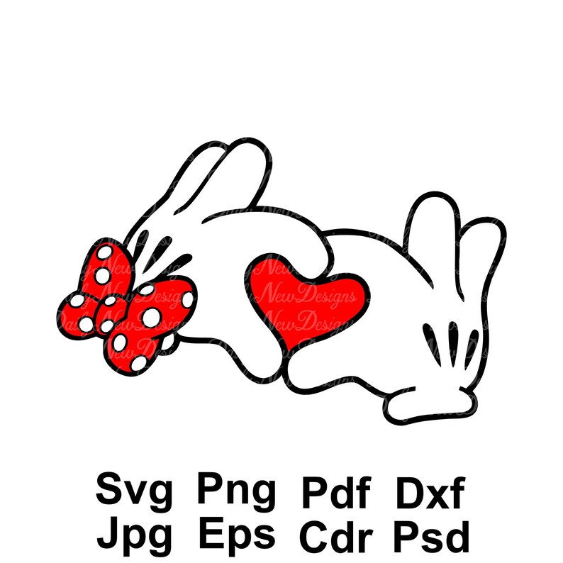 Download Minnie Mouse Hand Heart Sign SVG / Heart / Disney / Ribbon ...