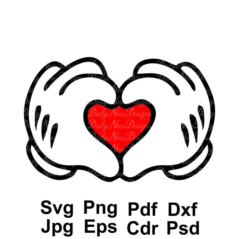 Download Mouse Hand Heart Sign Svg / Mickey Hands / Disney / Heart ...