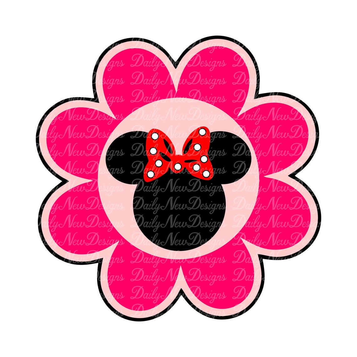 Minnie Flower Monogram Svg Disney Svg Pink Svg Tshirt Svg Etsy