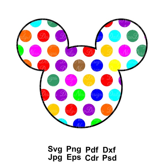 Items similar to Mickey Head Polka Dots Svg / Mickey Svg / Disney Svg