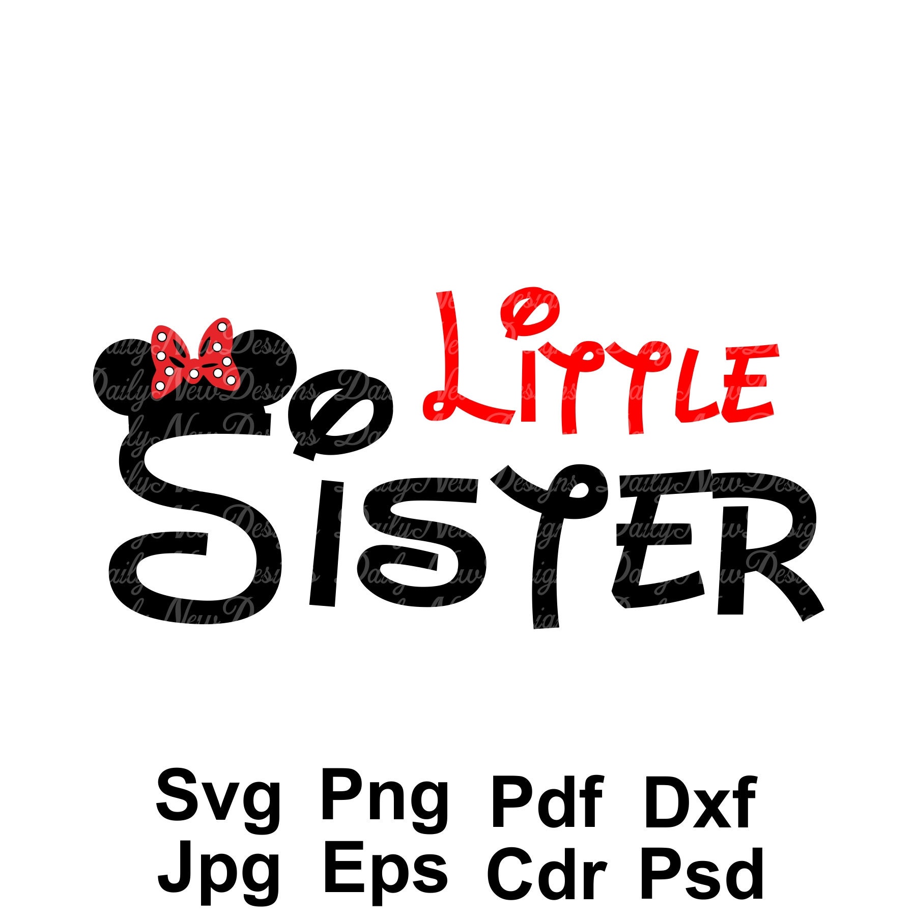 Disney big sister svg little sister svg minnie mouse tshirt