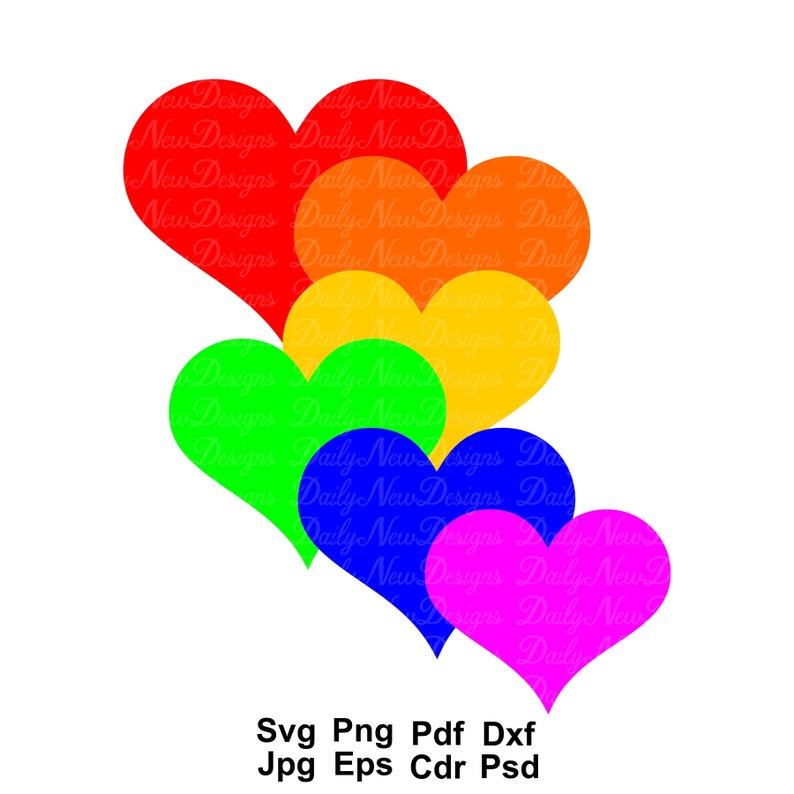 Download Rainbow Heart svg Heart Rainbow svg VIBGYOR svg Love svg ...