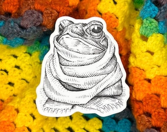 Cozy Toad vinyl sticker (2.78" x 3")