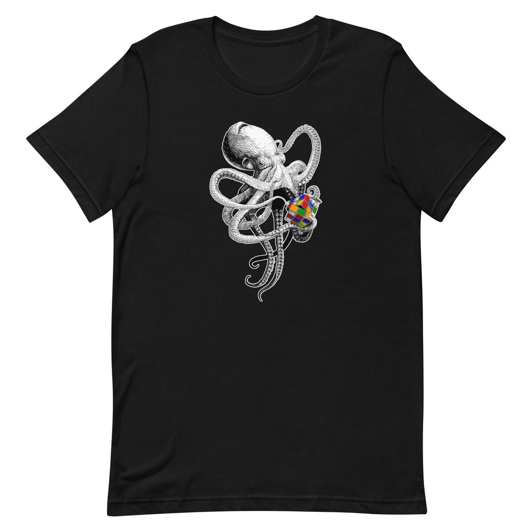 Octopus Solving Rubik's Cube T-shirt, Adult - Etsy