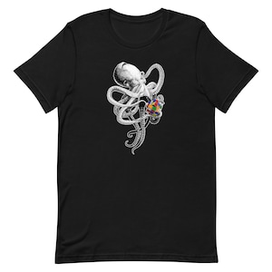 Octopus solving Rubik&#39;s Cube t-shirt, adult