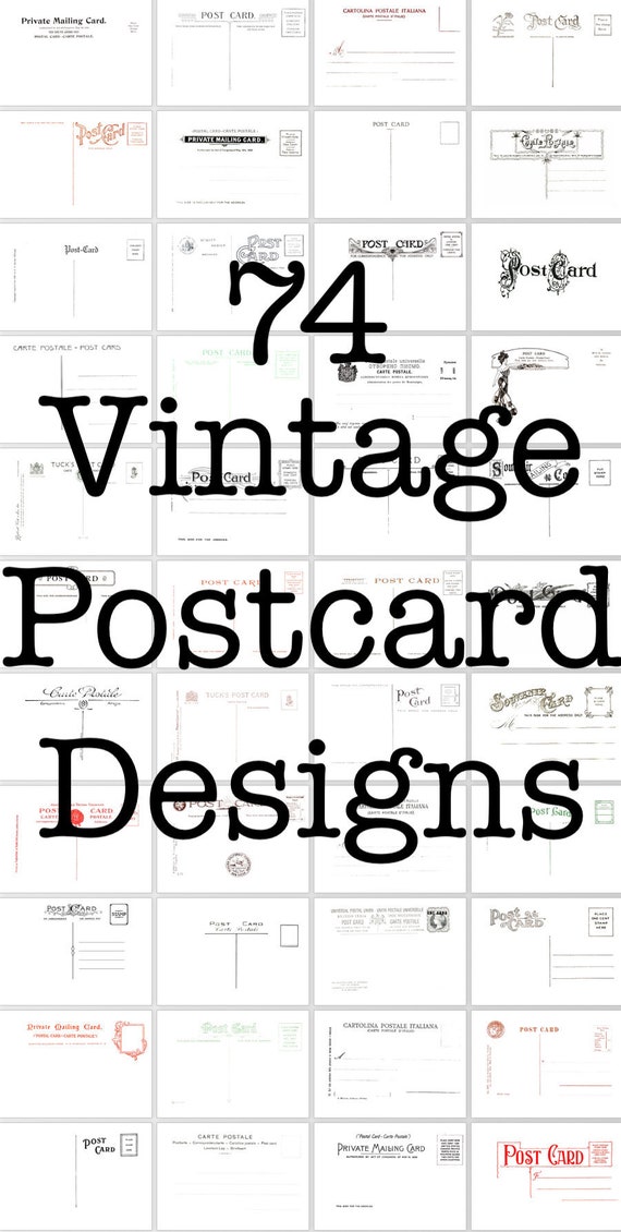 74 Vintage Postcards Blank Templates Post Card Ornamental Etsy