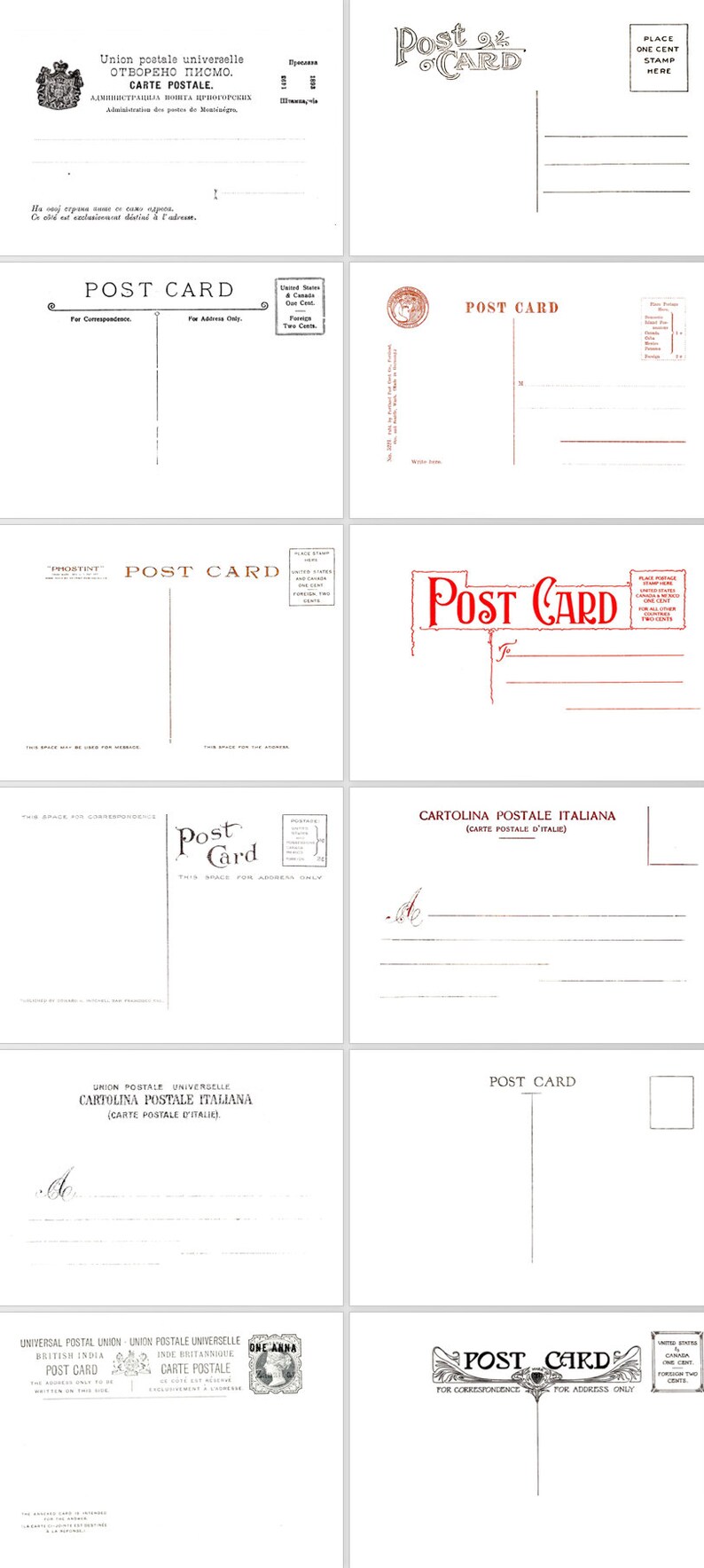 Blank Templates Post Card Ornamental Art Nouveau Union Universal Postage Overseas Poste Carte Postale Universelle 74 Vintage Postcards Paper Party Supplies Paper Ephemera Puhlsphotography Com