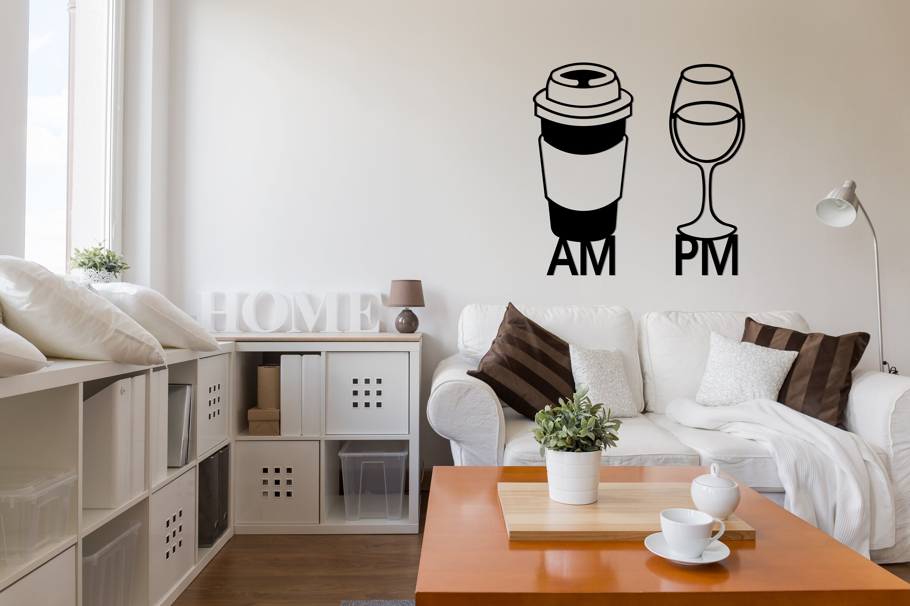 AM PM Metal Wall Art Coffee Wine Kitchen Wall Art Dinning Room Etsy