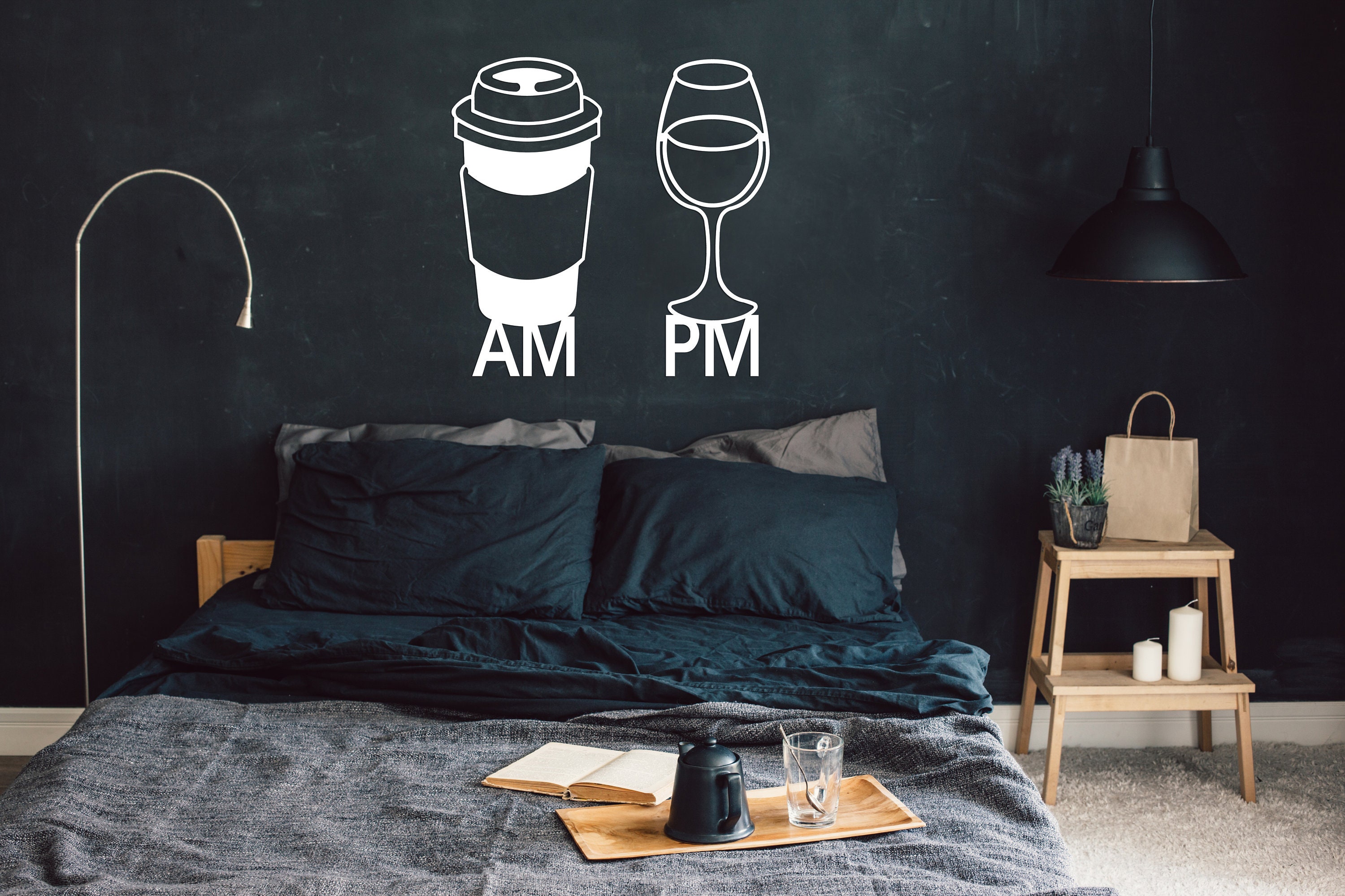 AM PM Metal Wall Art Coffee Wine Kitchen Wall Art Dinning Room Etsy