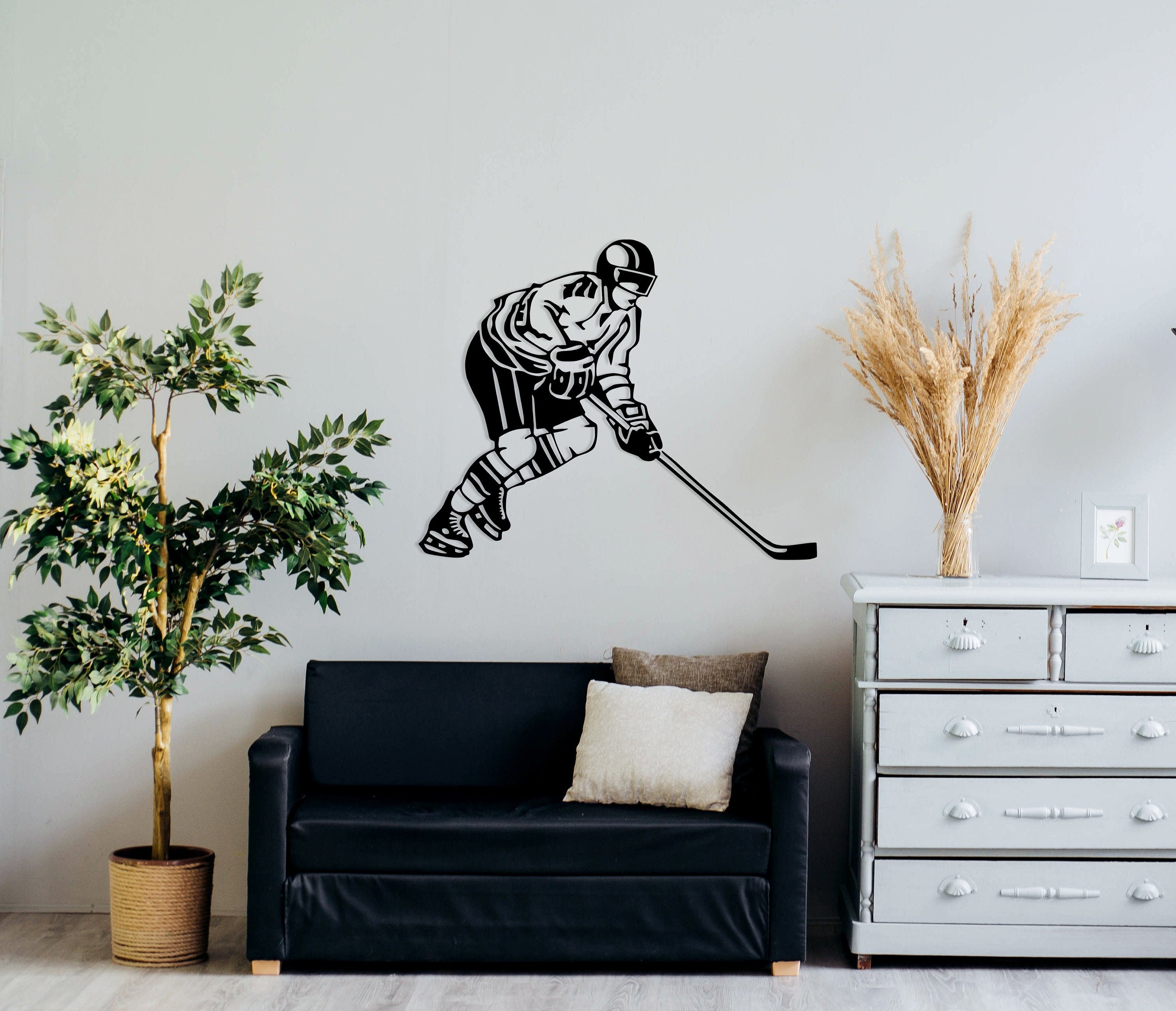 Hockey Player Metal Wall Art Metal Wall Decor Living Room