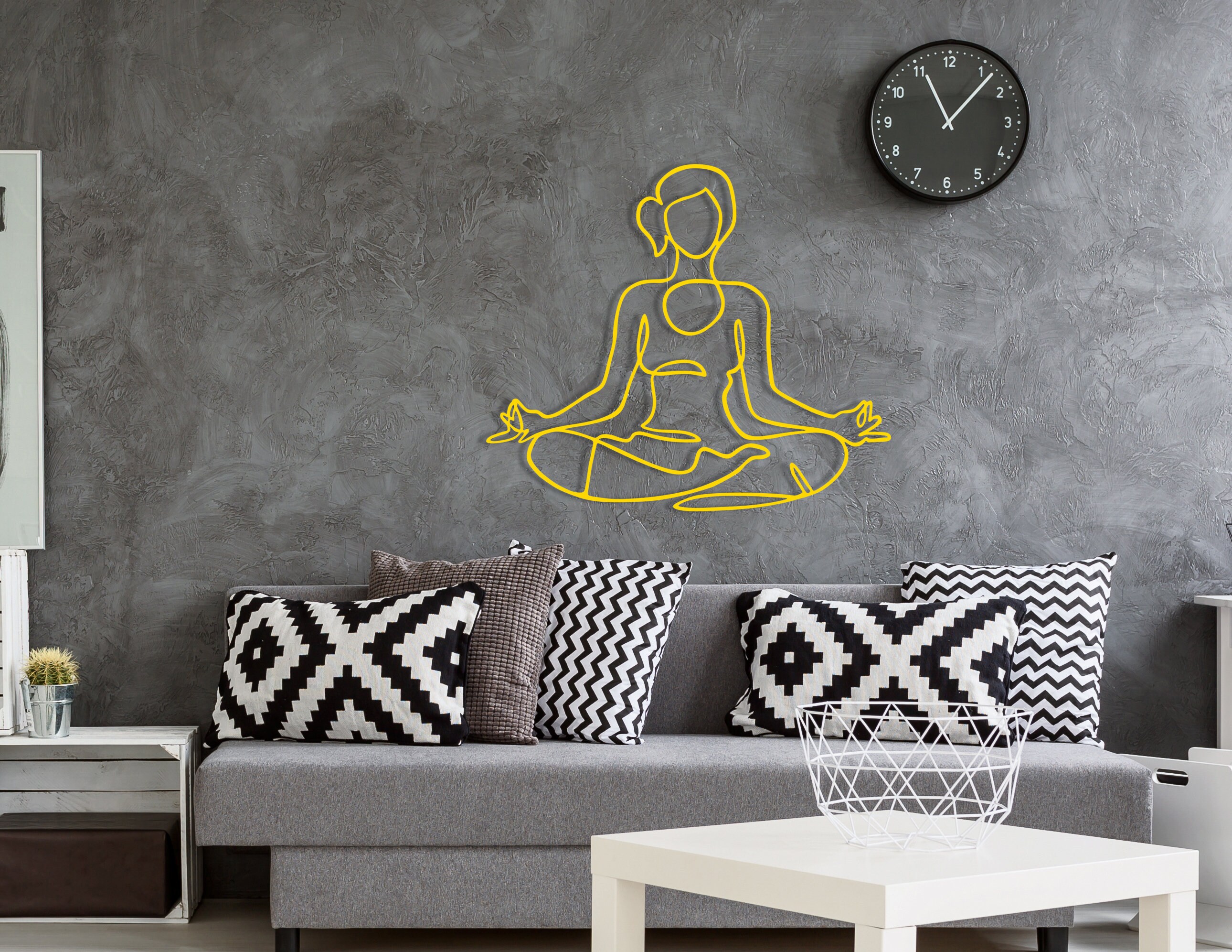 Yoga Pose Metal Wall Art Yoga Metal Wall Decor Wall Hanging Etsy