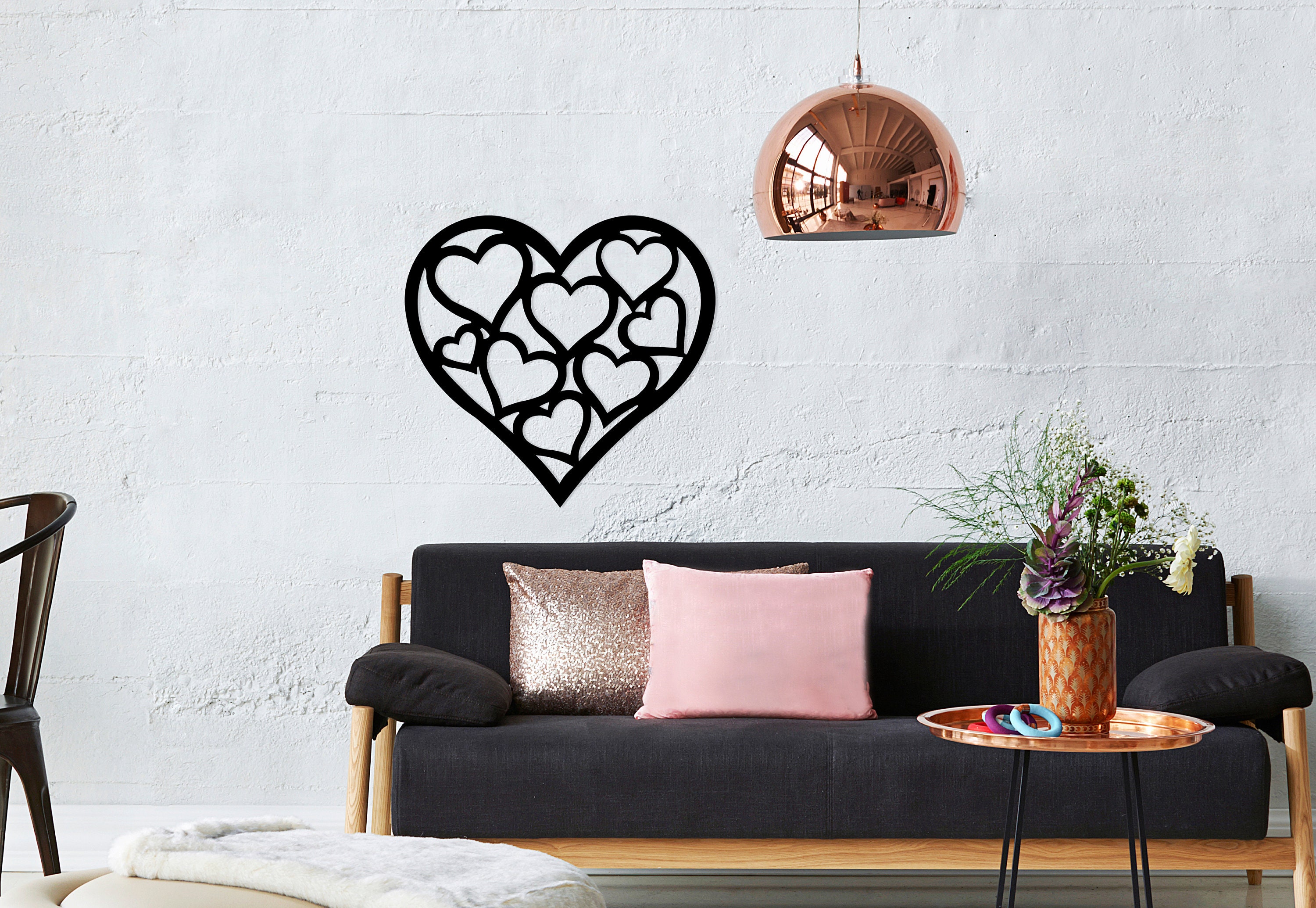 Heart Metal Wall Decor Hearts Art Love Gift Wall Hanging Etsy