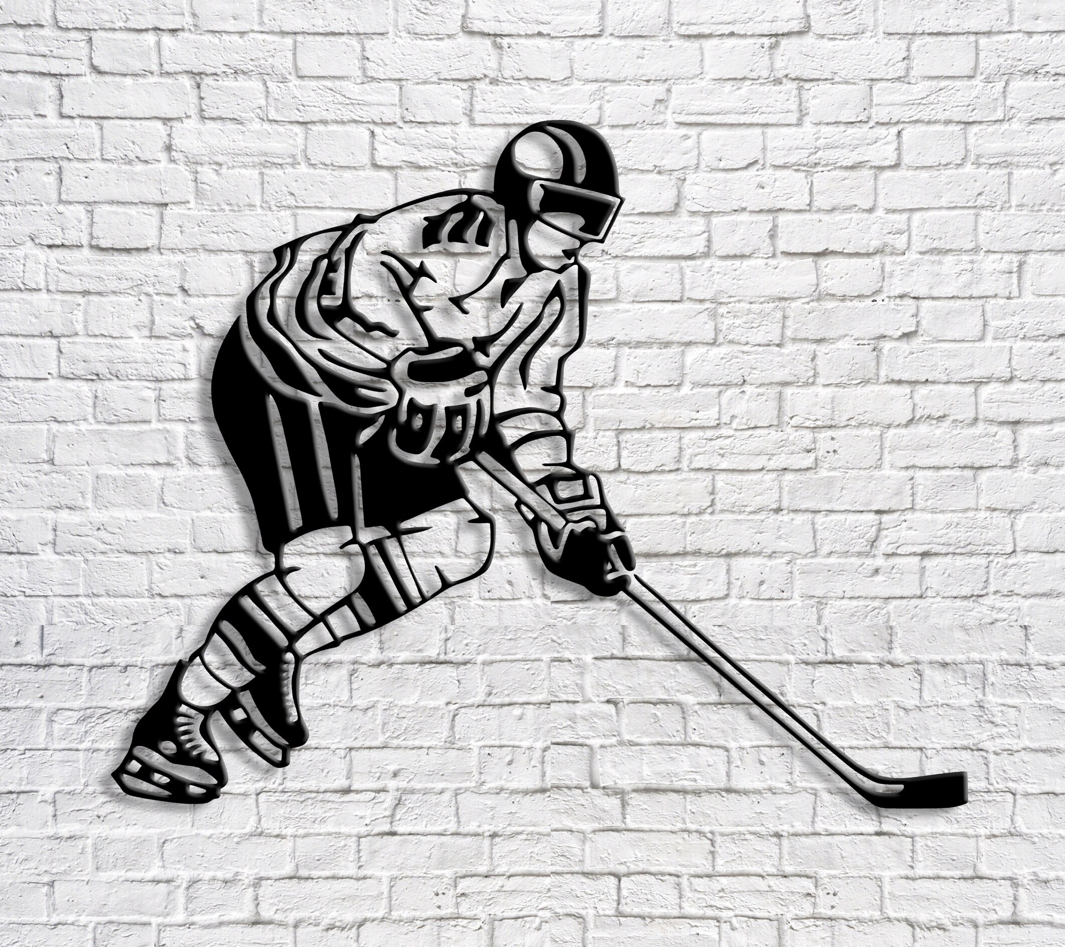Hockey Player Metal Wall Art Metal Wall Decor Living Room Wall Etsy