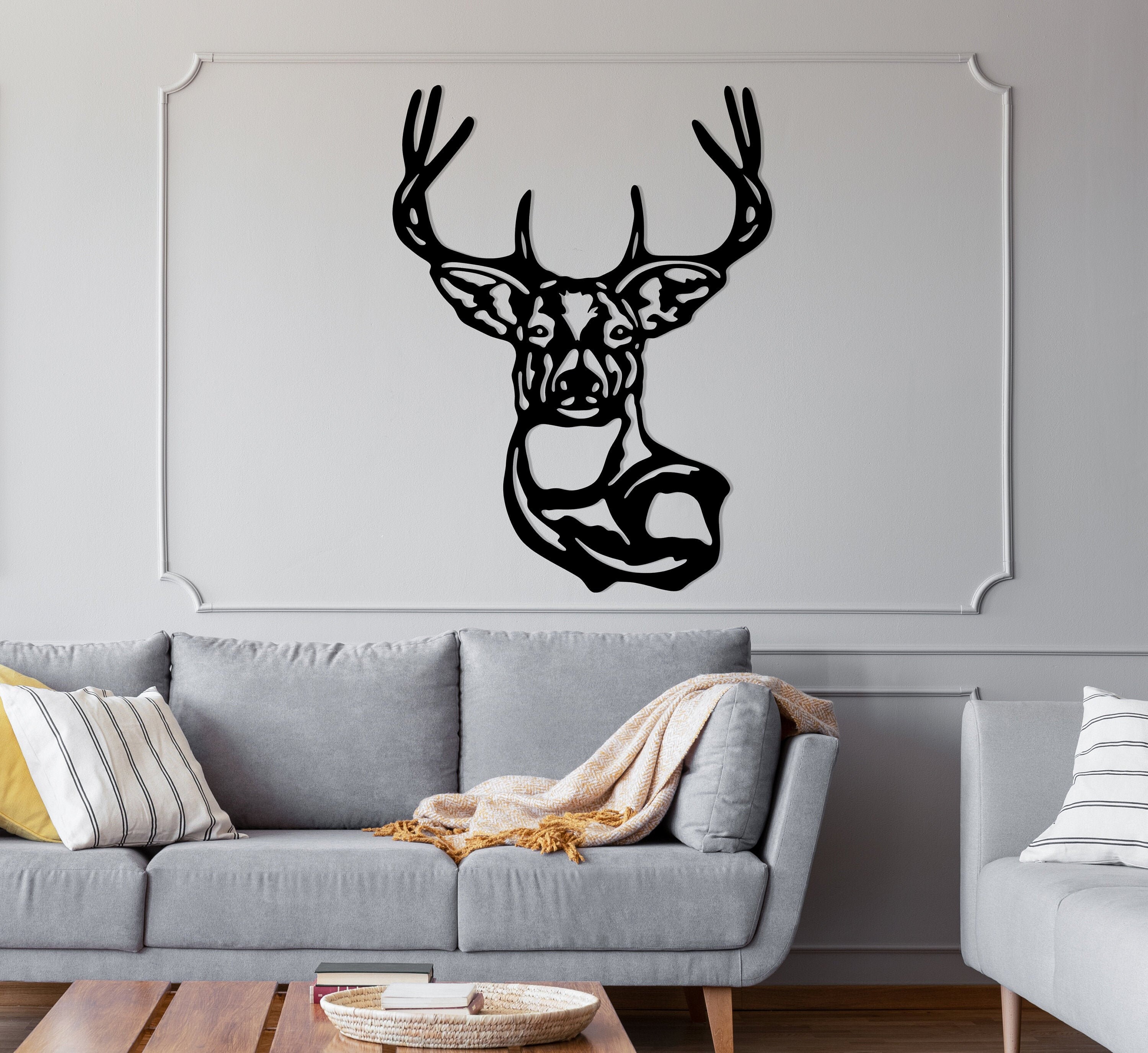 Deer Metal Wall Decor Animal Wall Hanging Art Outside Metal Etsy