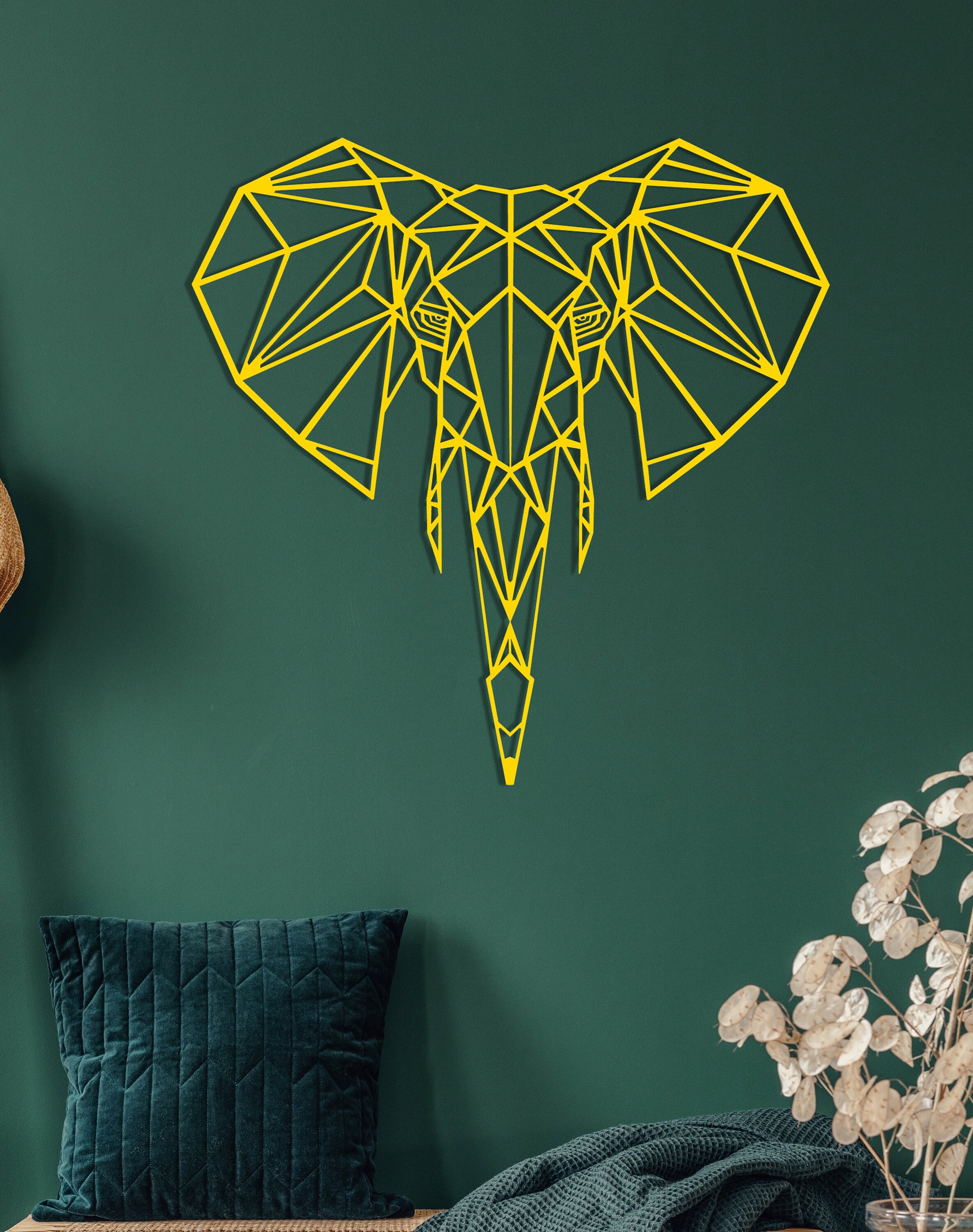 Geometric Metal Wall Art Geometric Wall Hanging Animal Decor Etsy