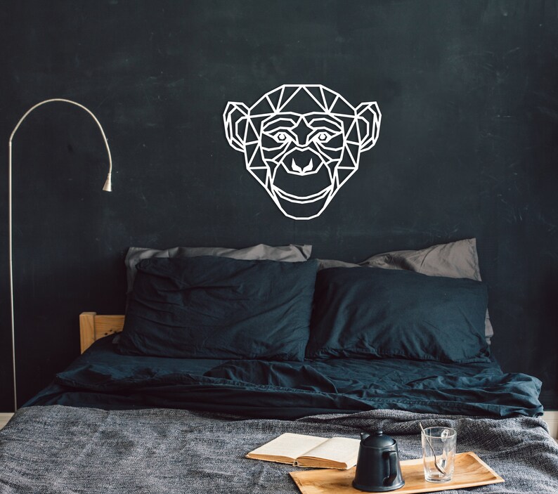 Geometric Monkey Head Metal Wall Decor Wall Hanging Geometric Etsy