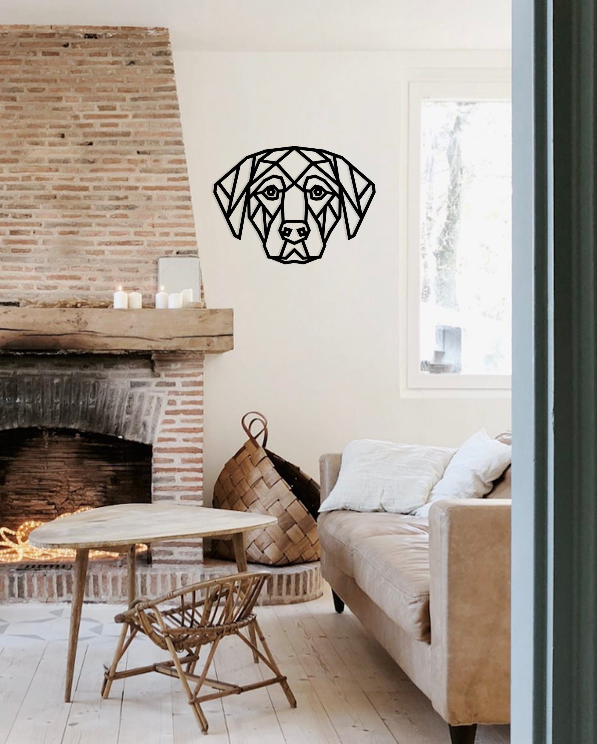 Geometric Dog Metal Wall Art Metal Wall Decor Wall Hanging Dog Etsy