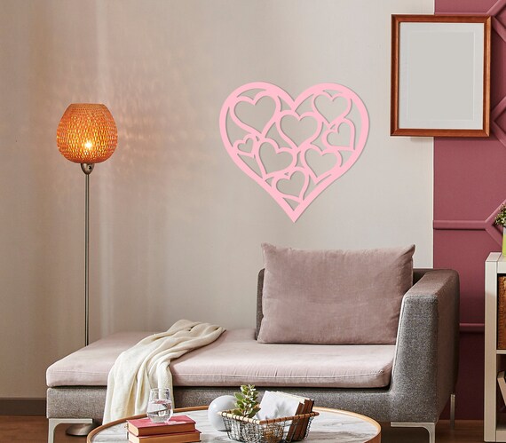 Heart Metal Wall Decor Hearts Art Love Gift Wall Hanging Etsy