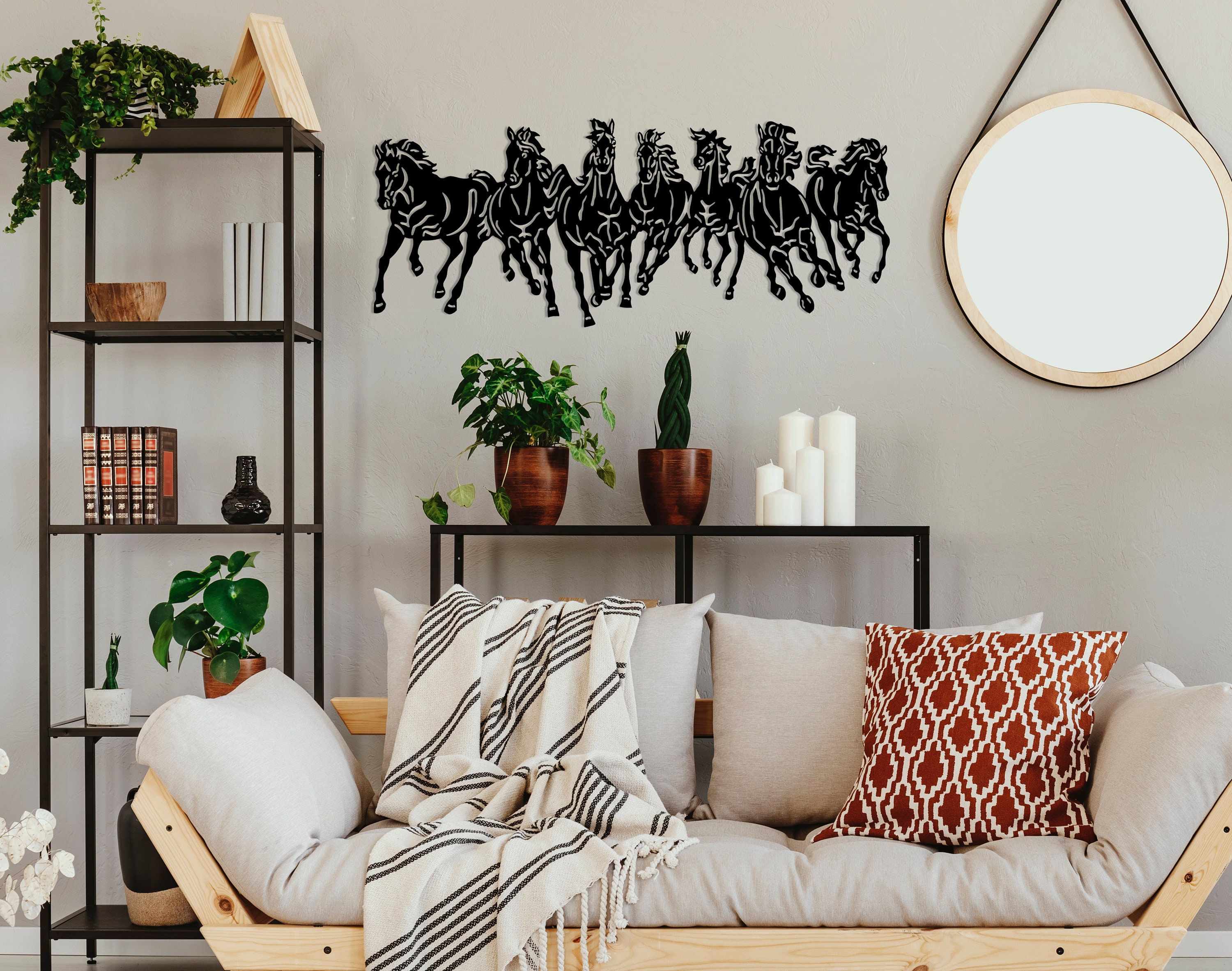 Horses Metal Wall Art Bedroom Wall Decor Metal Wall Decor Wall | Etsy
