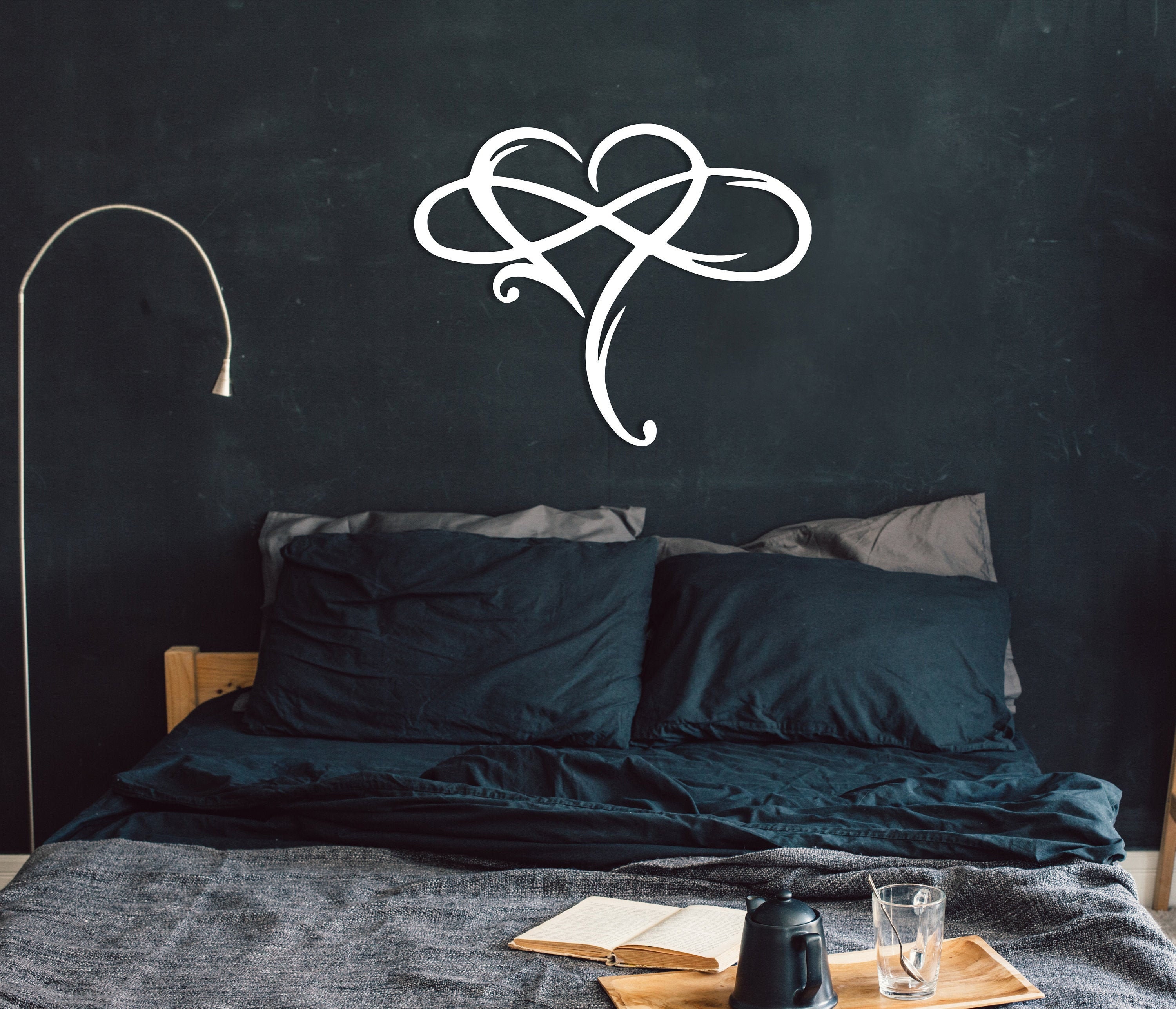 Heart and Infinity Metal Wall Art Love Wall Hangings Metal Etsy