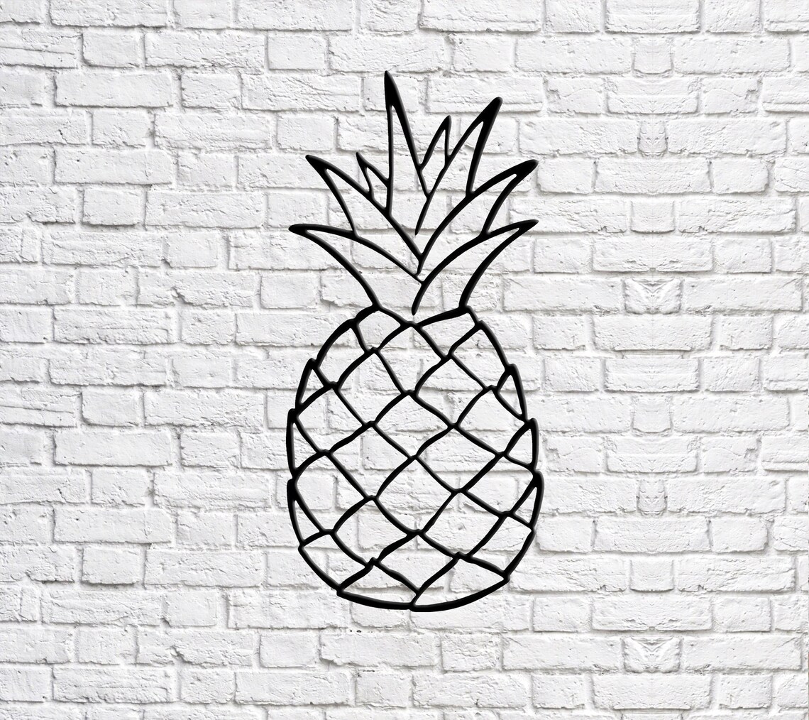 Pineapple Metal Wall Decor Geometric Wall Art Steel Wall Etsy