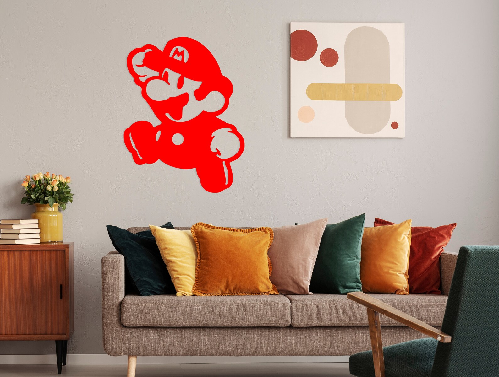 Super Mario Metal Wall Decor Steel Wall Hanging Art Living Etsy