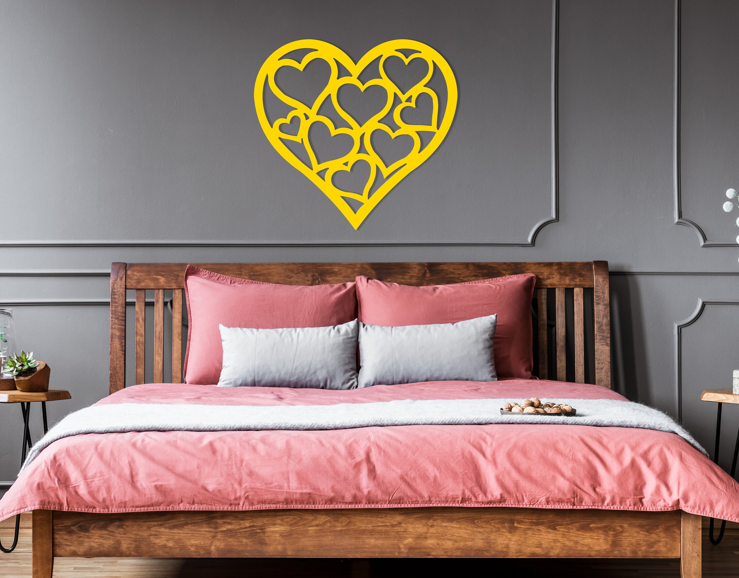 Heart Metal Wall Decor Hearts Art Love Gift Wall Hanging Etsy