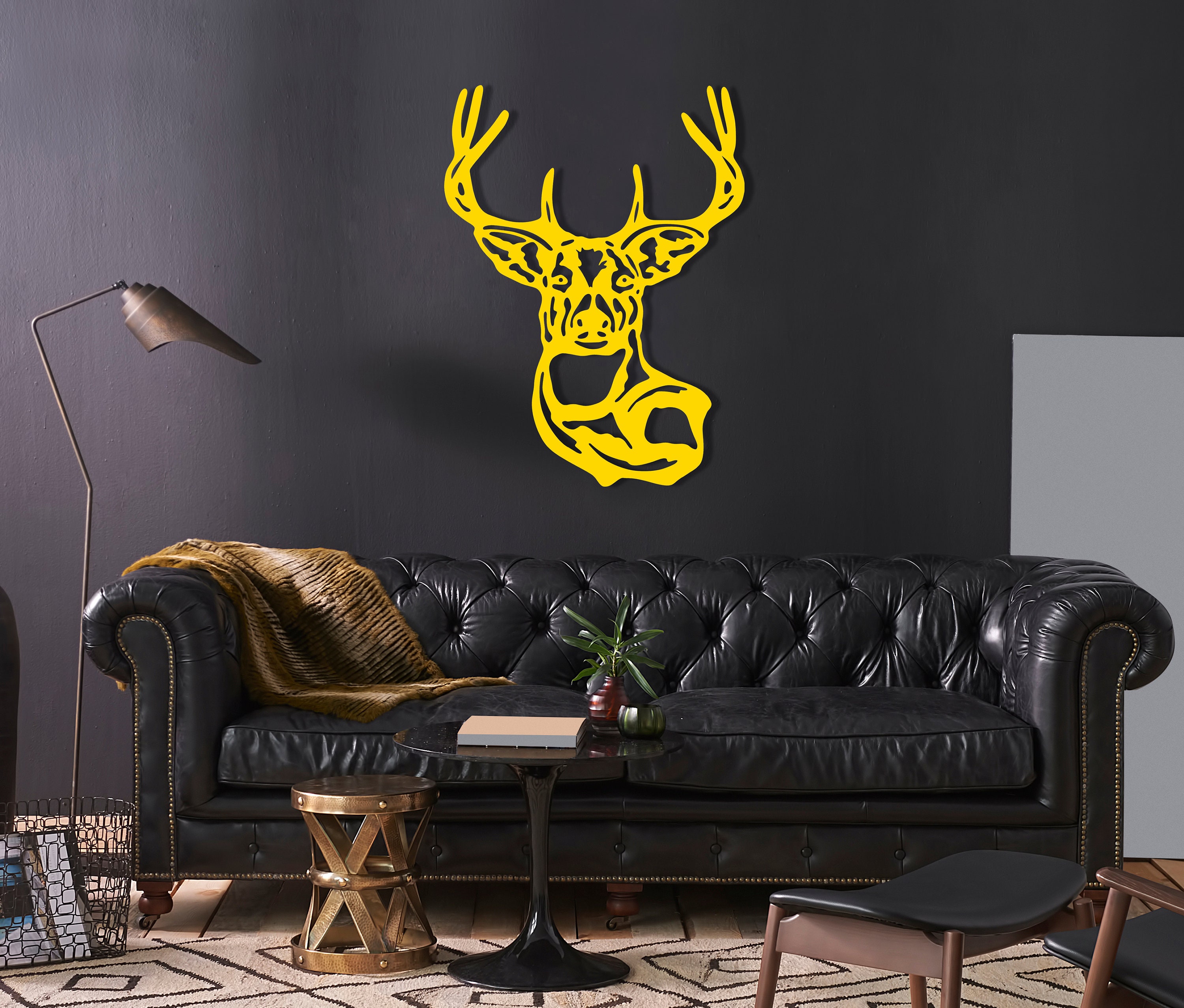 Deer Metal Wall Decor Animal Wall Hanging Art Outside Metal Etsy