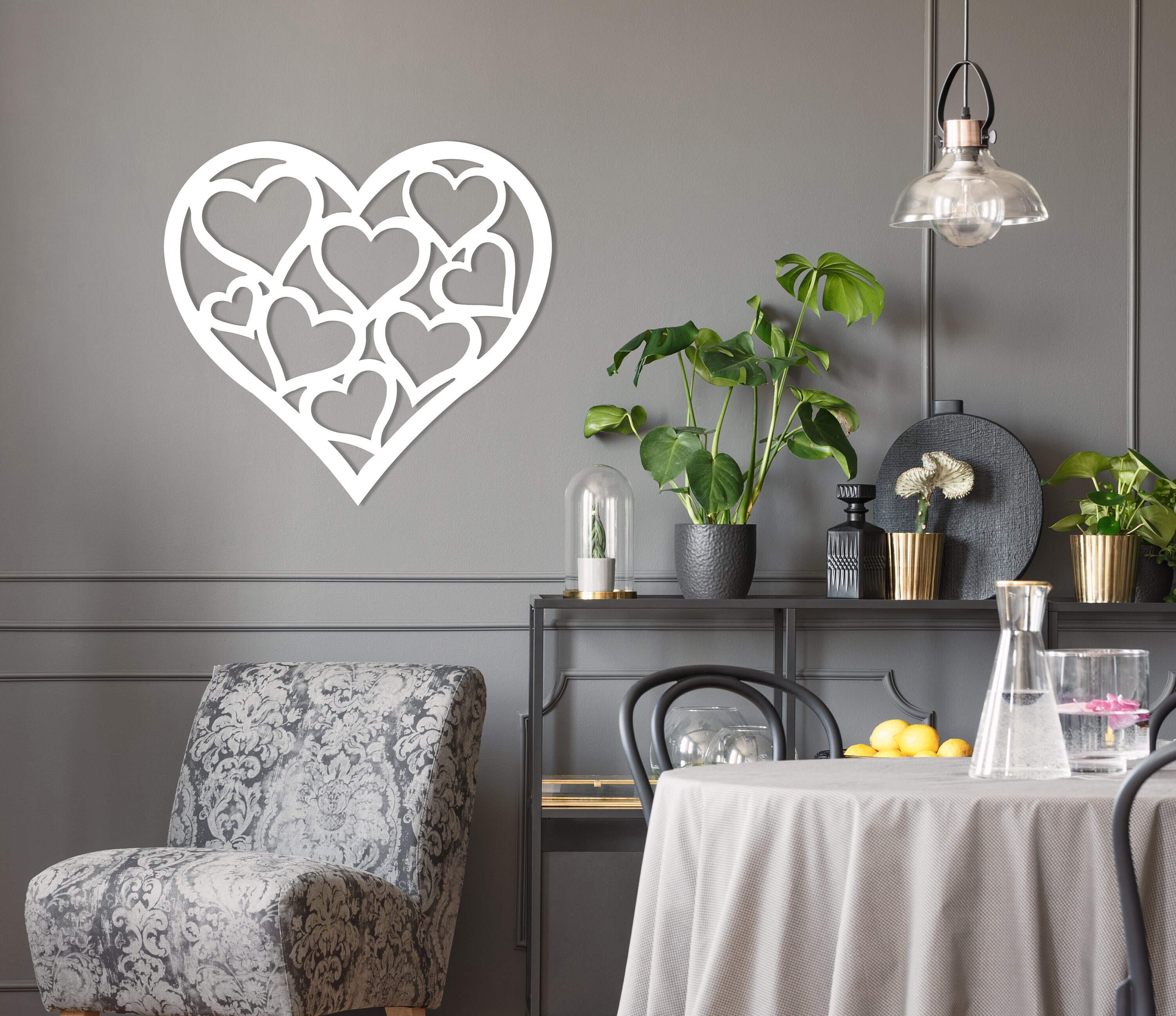 Heart Metal Wall Decor Hearts Art Love Gift Wall Hanging Etsy