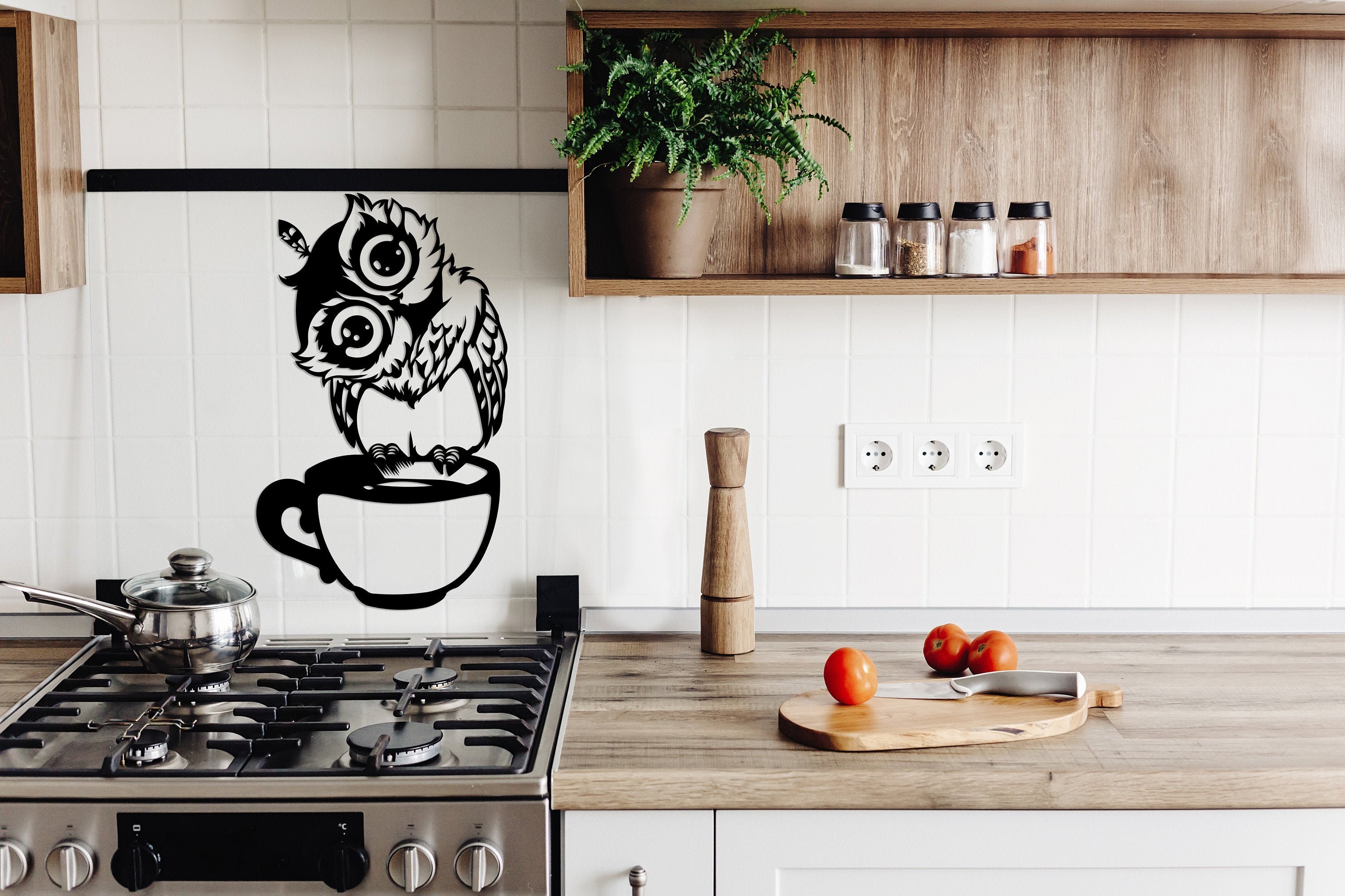 Owl Metal Wall Art Kitchen Wall Art Coffee Wall Art Bedroom | Etsy