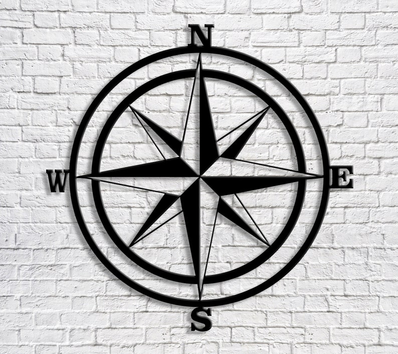 Compass Rose Metal Wall Art Wall Decoration Art Compass Rose Etsy