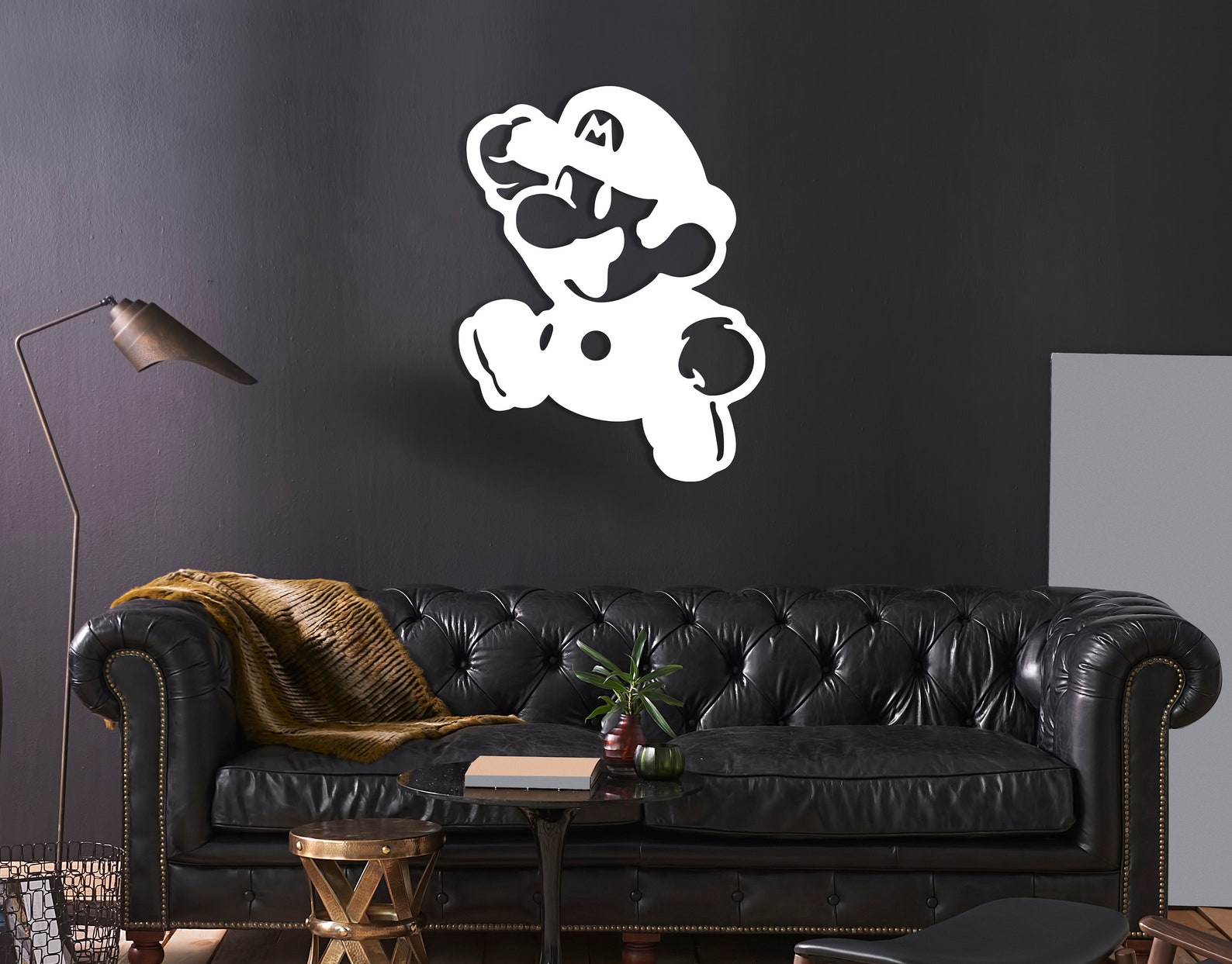Super Mario Metal Wall Decor Steel Wall Hanging Art Living Etsy
