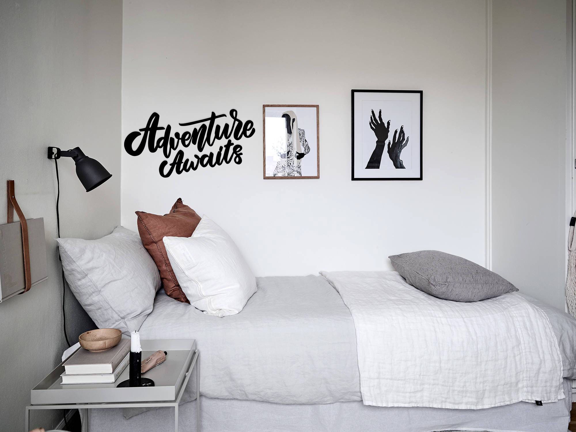 Metal Wall Decor Metal Wall Art Adventure Awaits Bedroom Metal | Etsy