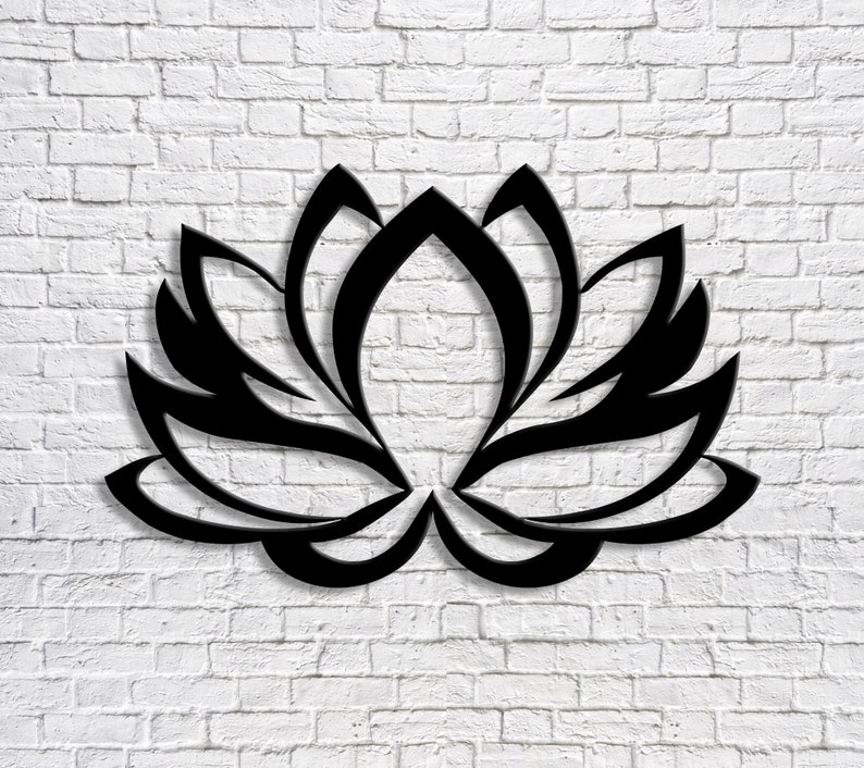 Lotus Flower Metal Wall Art Metal Wall Decor Wall Hanging Etsy
