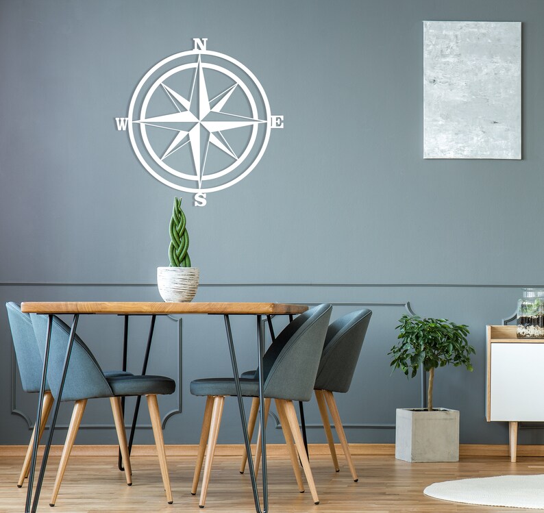 Compass Rose Metal Wall Art Wall Decoration Art Compass Rose Etsy