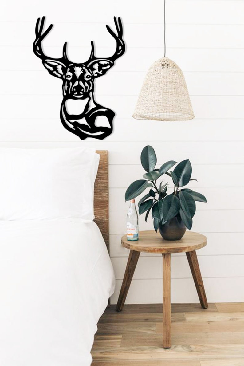Deer Metal Wall Decor Animal Wall Hanging Art Outside Metal Etsy