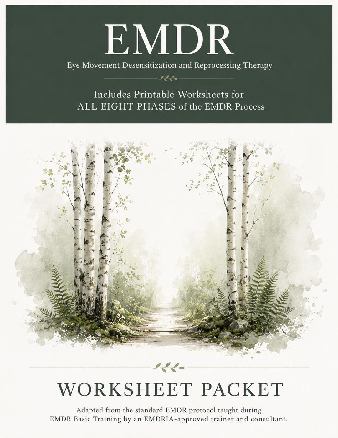 EMDR Therapy Worksheets Bundle Decorative Binder Edition + Printer ...