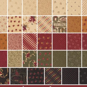 Made to order custom vintage Christmas rag quilt throw in beige red green black florals stripes