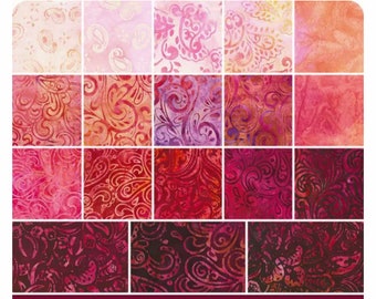 This could be your modern batik custom  rag quilt in gorgeous reds pinks oranges