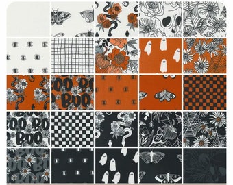 This could be your perfect Halloween custom rag quilt ghosts and creepy stuff in orange black and white