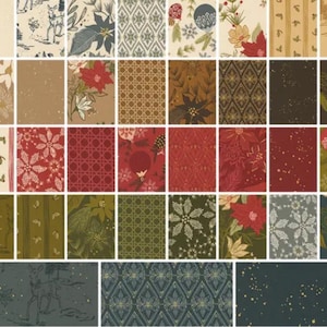 Made to order custom vintage Christmas rag quilt throw in beige red green black gold florals stripes