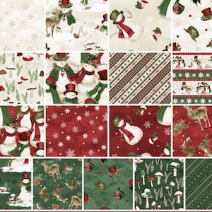 Made to order custom vintage Christmas rag quilt throw snowmen stripes reindeer in red green white