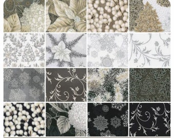 This could be your custom Christmas rag quilt throw in taupe gold silver black white