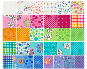 Order your custom quilt in toddler or child size featuring bright colors and incredible shapes in pink blue white orange yellow