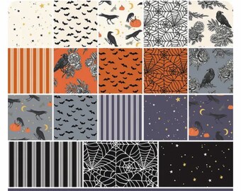 This could be your perfect Halloween custom rag quilt crows spiderwebs and bats ib orange gray black white