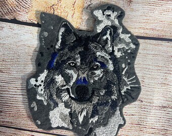 Watercolor Fox Patch, Wildlife Patch, Large Embroidered Patch Embellishment, clothes accessory, sew on patch, iron on patch