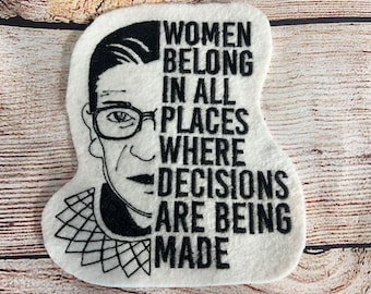 Ruth Bader Ginsburg Patch, RBG Patch, Fenimism Patch, Women’s Rights, Embroidered decoration, patch for clothes, iron-on patch, sew on patch